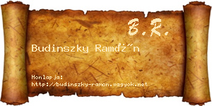 Budinszky Ramón névjegykártya